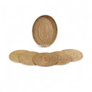 Natural Oval Rattan Placemat Set