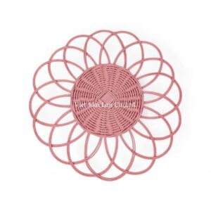 Natural Pink Rattan Placemat