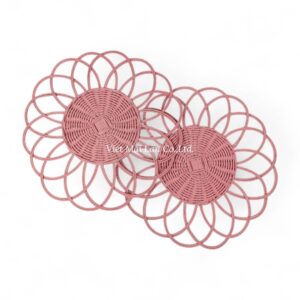 Natural Pink Rattan Placemat