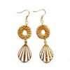 Natural Rattan Earrings with shell