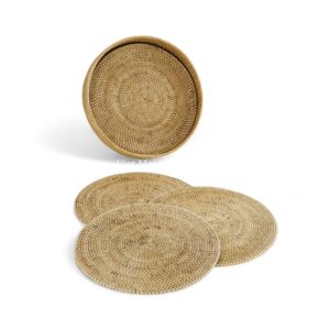 Natural Rattan Placemat Set