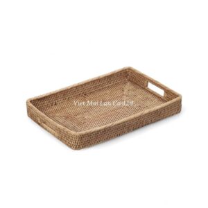Natural Rattan Tray with Handles