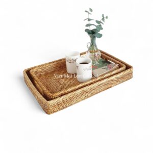 Natural Rattan Tray with Handles