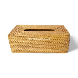 Natural Rectangular Rattan Tissue Box