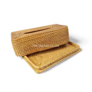 Natural Rectangular Rattan Tissue Box