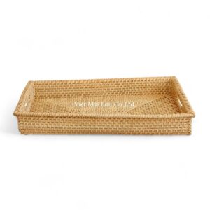Natural Rectangular Rattan Tray