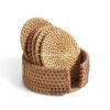 Natural Round Rattan Coaster Set