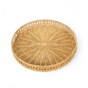 Natural Round Rattan Tray