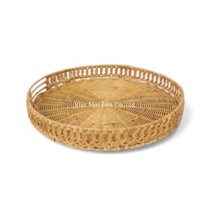 Natural Round Rattan Tray