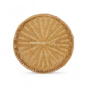 Natural Round Rattan Tray
