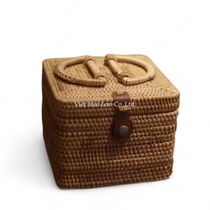 Natural Square Rattan Box