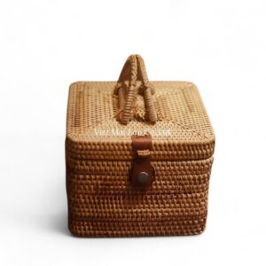 Natural Square Rattan Box