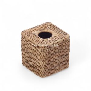 Natural Square Rattan Tissue Box