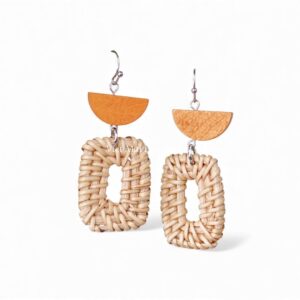 Natural Vintage Rattan Earrings