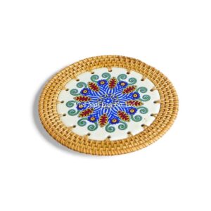 Natural Weave Ceramic Rattan Coaster
