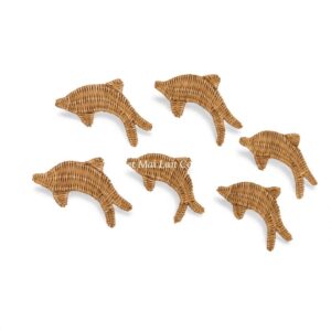 Natural Whale Rattan Kids Wall Decor