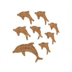 Natural Whale Rattan Kids Wall Decor