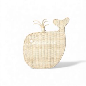 Natural Whale Rattan Kids Wall Decor