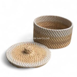 Natural White Rattan Box