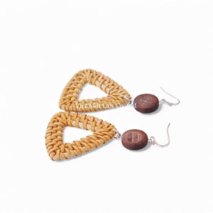 Natural Woven Rattan Earrings