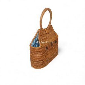 Natural Woven Rattan Handbag