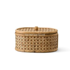 Oval Rattan Box