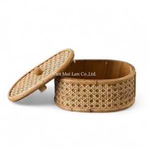 Oval Rattan Box