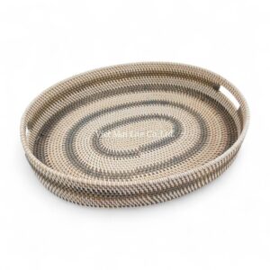 Oval Rattan Tray with Handles