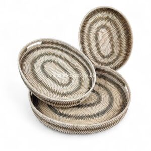 Oval Rattan Tray with Handles