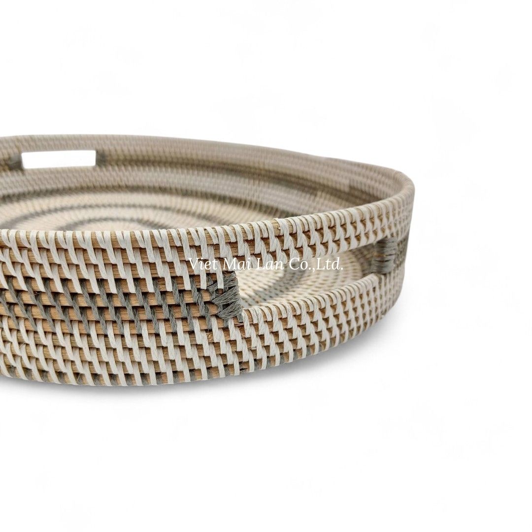 Oval Rattan Tray with Handles