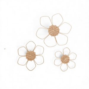 Pastel Flower Rattan Kids Wall Decor