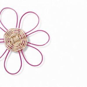 Pink Floral Rattan Kids Wall Decor