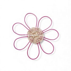 Pink Floral Rattan Kids Wall Decor