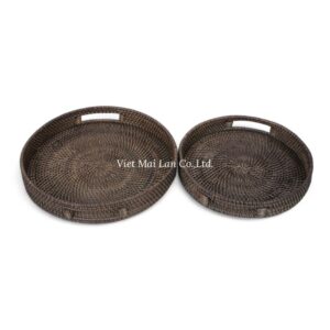 Premium Round Rattan Tray