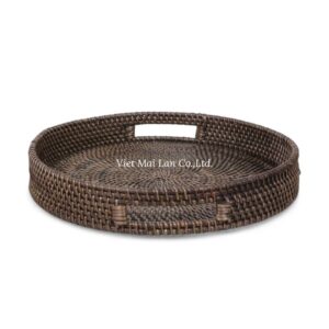 Premium Round Rattan Tray