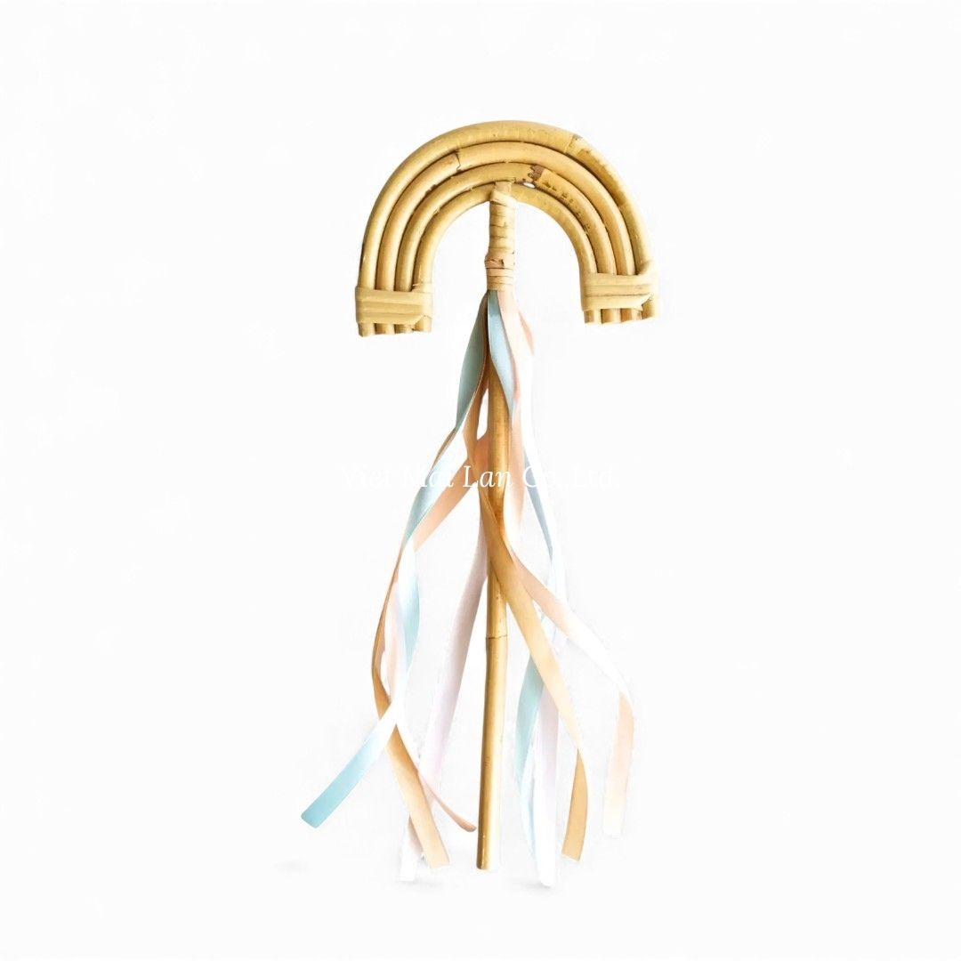 Rainbow Rattan Wand