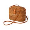 Rattan Bag with Leather Strap