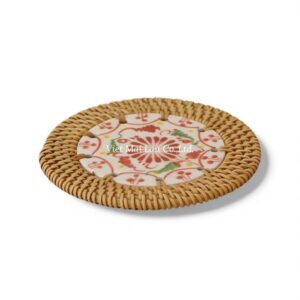 Rattan Coaster with Ceramic