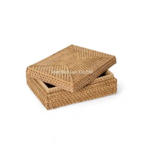 Rattan Tissue Box with Lid