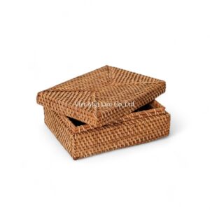 Rattan Tissue Box with Lid