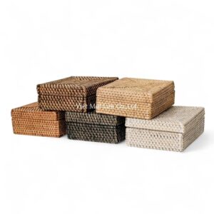 Rattan Tissue Box with Lid
