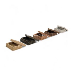 Rattan Tissue Box with Lid