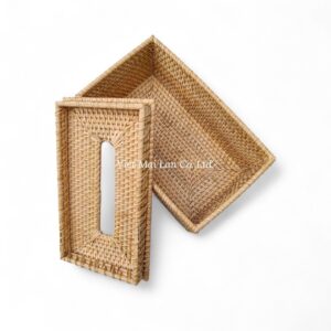 Rectangular Rattan Tissue Box