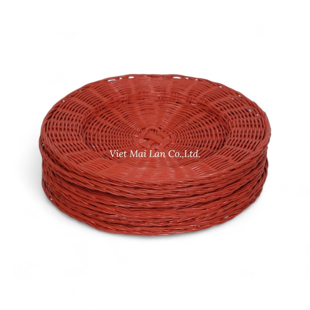 Red Rattan Charger Plate