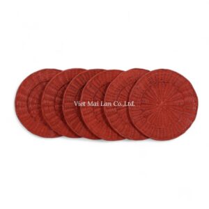 Red Rattan Charger Plate