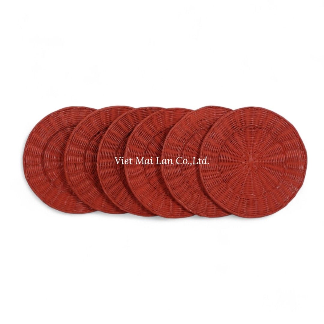 Red Rattan Charger Plate