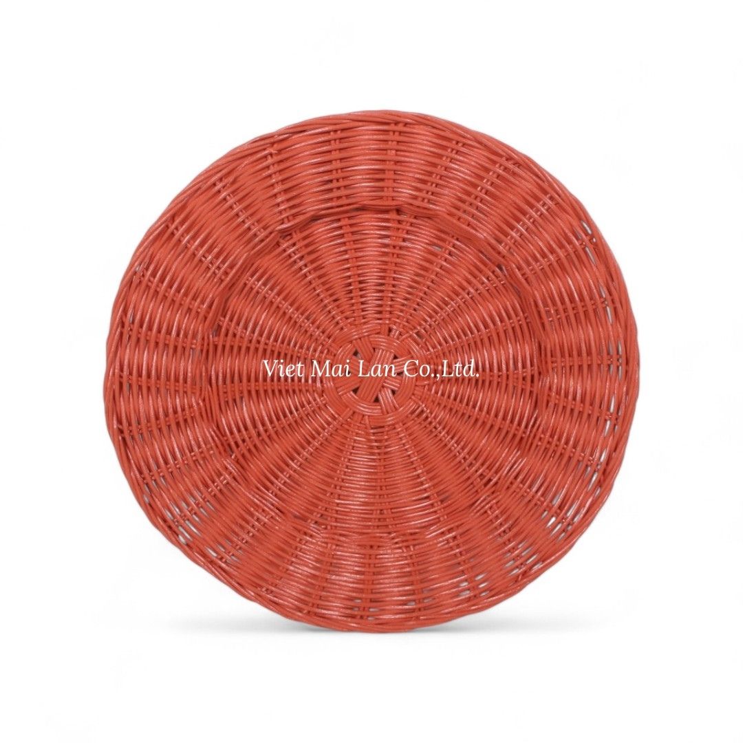 Red Rattan Charger Plate