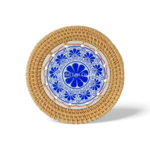 Round Ceramic Rattan Coaster