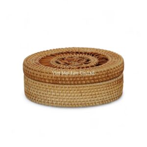 Round Handmade Rattan Box