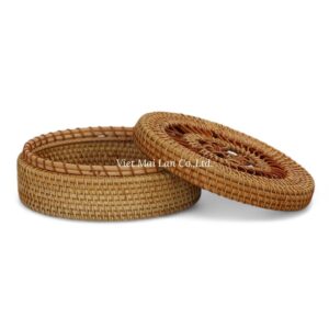 Round Handmade Rattan Box